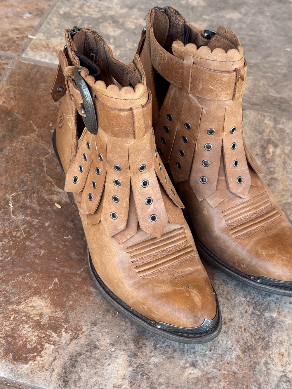 Ariat Hadley Leather Western Ankle Boots - Size 7.5